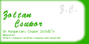 zoltan csupor business card